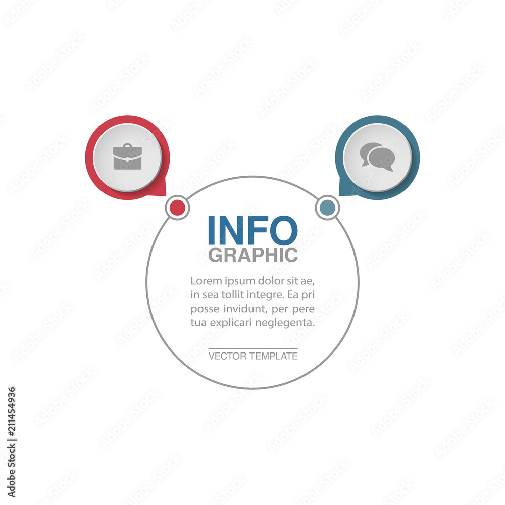 Vector infographic template for diagram, graph, presentation, chart, business concept with 2 options.