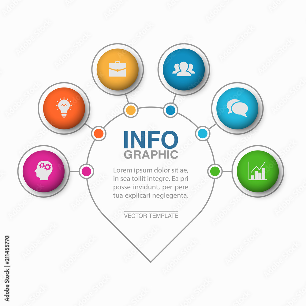 Vector infographic template for diagram, graph, presentation, chart, business concept with 6 options. Vector infographic template for diagram, graph, presentation, chart, business concept with 6 options.