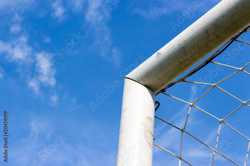 football goal of the stadium in the open air