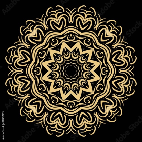 Flower mandala. Printable package decorative elements. Coloring page template. It is fantastic vector illustrations