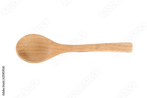 Spoon wood on white background.