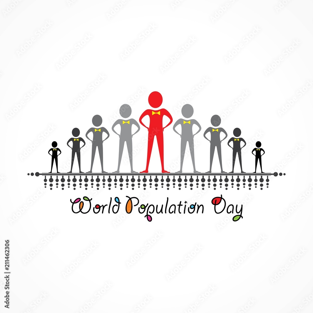 Illustration,Poster Or banner for World Population day