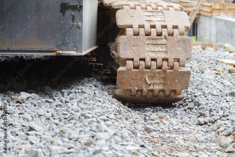Crawler undercarriage of an old bulldozer Crawler undercarriage of an old bulldozer