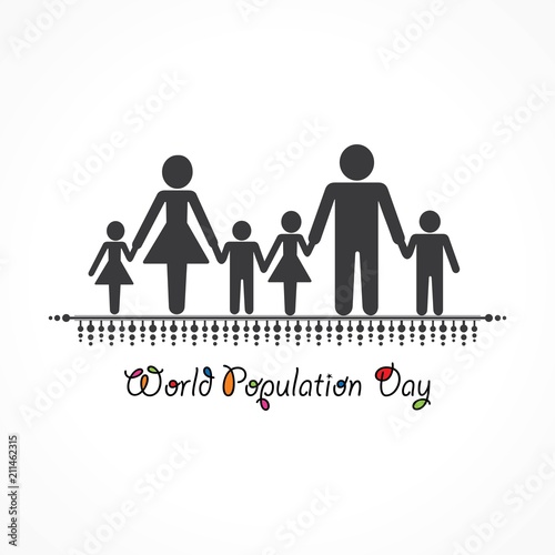Illustration,Poster Or banner for World Population day