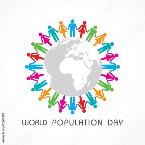 Illustration,Poster Or banner for World Population day