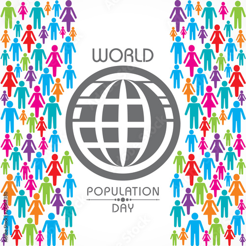 Illustration,Poster Or banner for World Population day