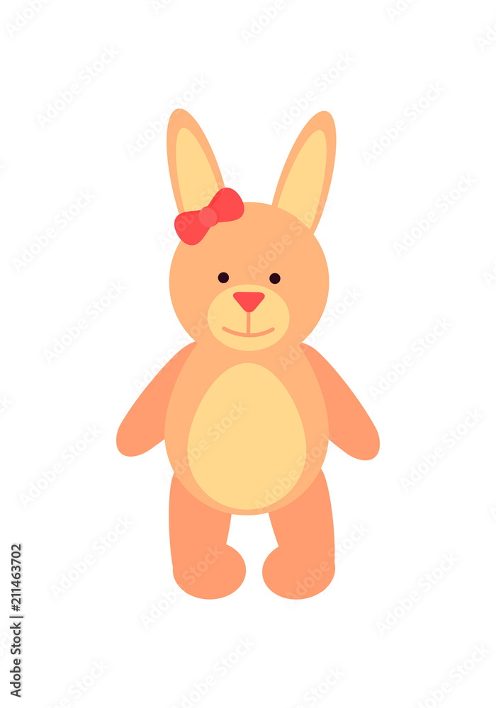 Obraz premium Teddy Bear with Long Ears Vector Illustration