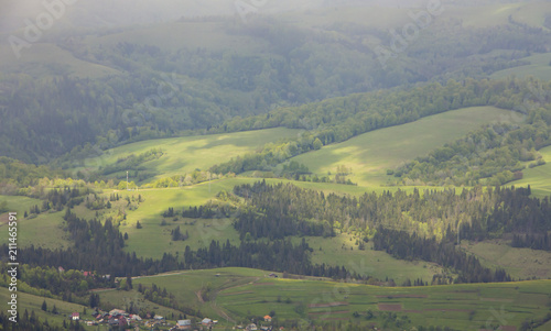 Cloudy weather in the mountains, Ukrainian Carpathians