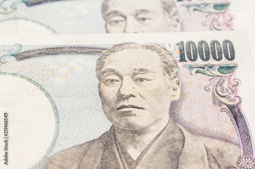 Wallpaper Mural close up image of japanese yen currency banknote. Torontodigital.ca