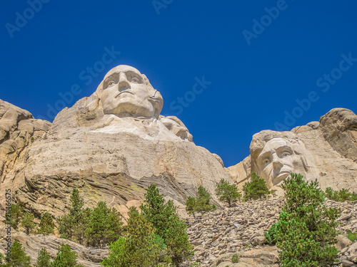 Mount Rushmore National Memorial of United States 4th july symbol of America and National Park in South Dakota. Presidents: George Washington, Thomas Jefferson, Theodore Roosevelt, Abraham Lincoln
