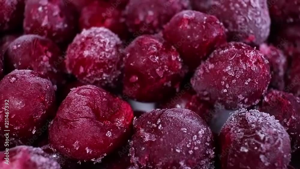 Frozen cherry sweet cherries rotating pattern macro texture background backdrop footage video. Frozen cherry sweet cherries rotating pattern macro texture background backdrop footage video.