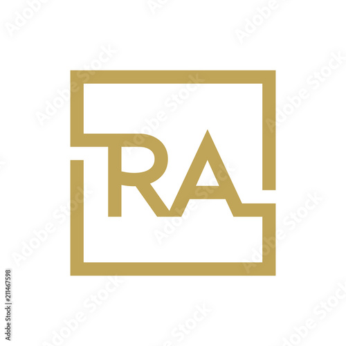 two letter logo line square RA TO RZ