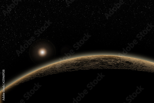Fototapeta Naklejka Na Ścianę i Meble -  Unknown planet, stars and nebula in outer space.