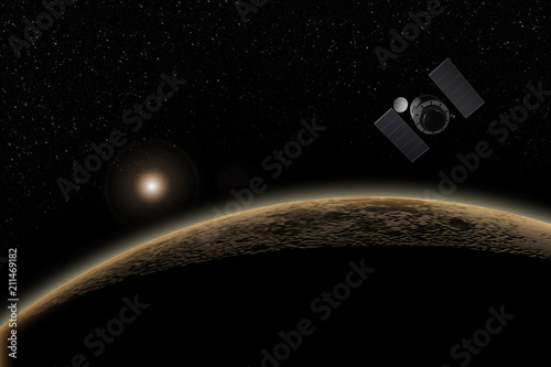 Fototapeta Naklejka Na Ścianę i Meble -  Unknown planet, stars and nebula in outer space.