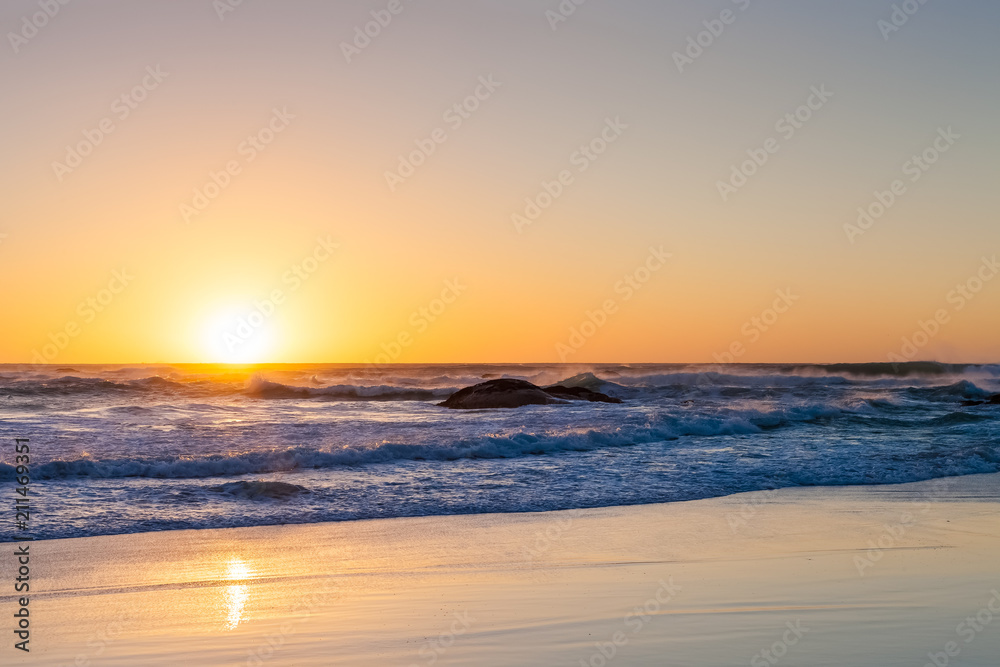 sunset on a sandy beach