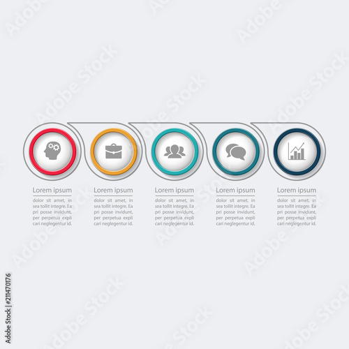 Vector infographic template for diagram, graph, presentation, chart, business concept with 5 options.