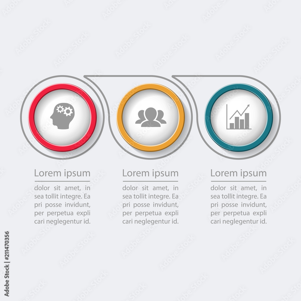 Vector infographic template for diagram, graph, presentation, chart, business concept with 3 options.