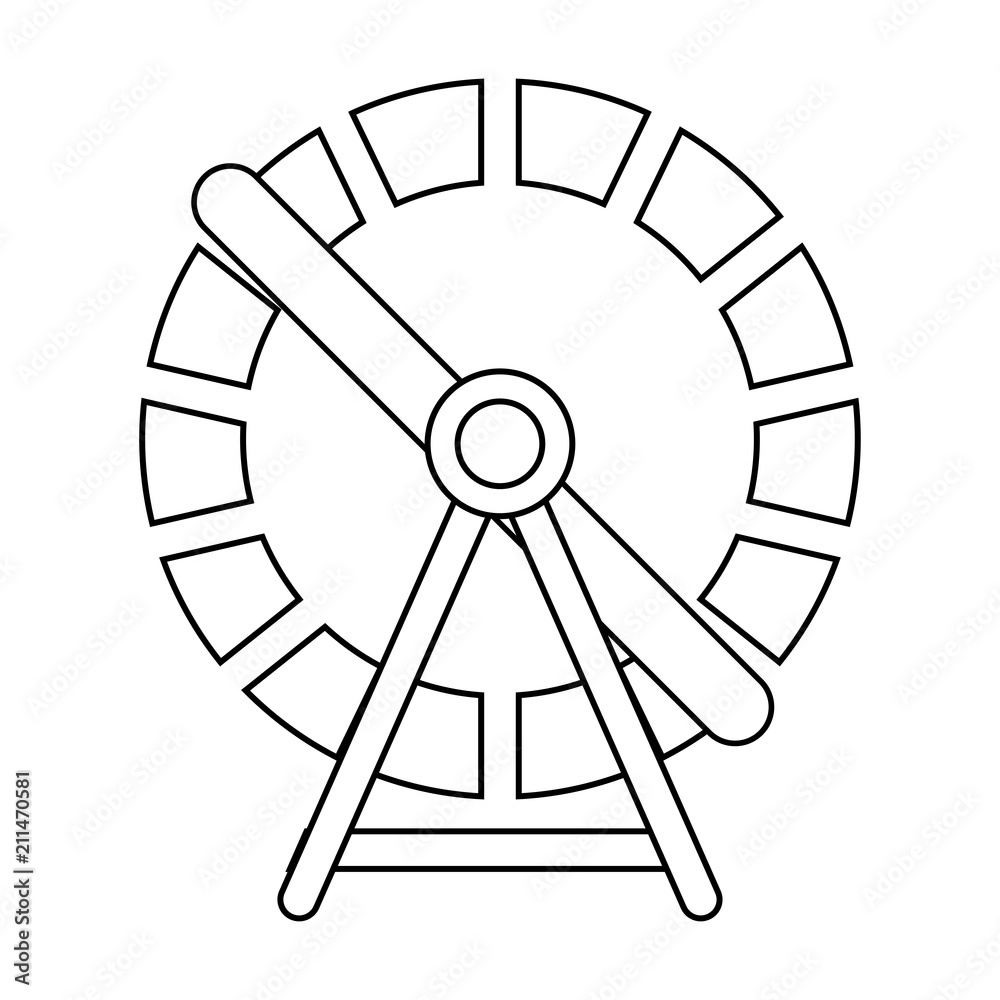 hamster wheel outline design isolated on white background hamster wheel outline design isolated on white background