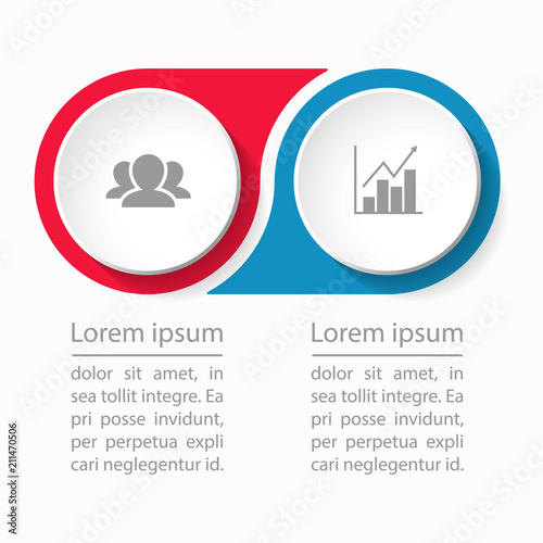 Vector infographic template for diagram, graph, presentation, chart, business concept with 2 options.