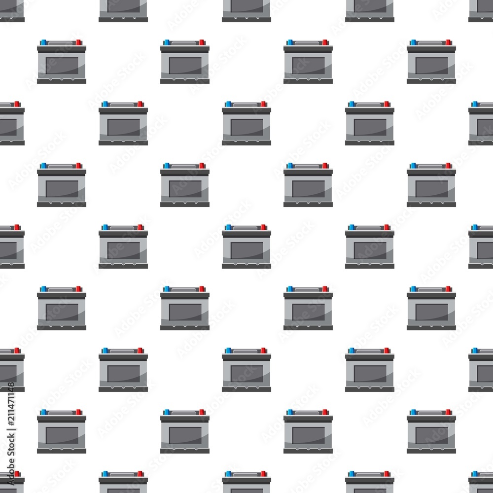 Car battery pattern seamless repeat in cartoon style vector illustration