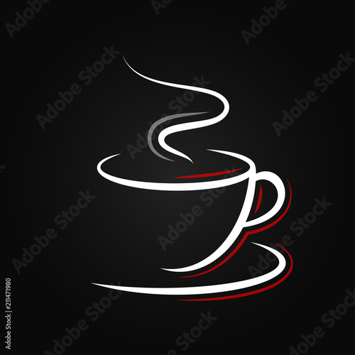 coffee cup logo on black background