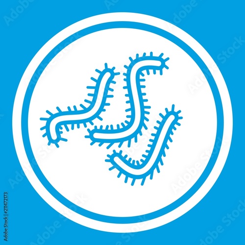 Lot of bacteria icon white isolated on blue background vector illustration