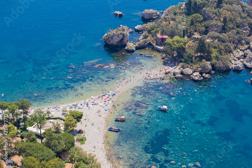 Fototapeta Naklejka Na Ścianę i Meble -  View of Isola Bella in Taormina, Sicily, Italy