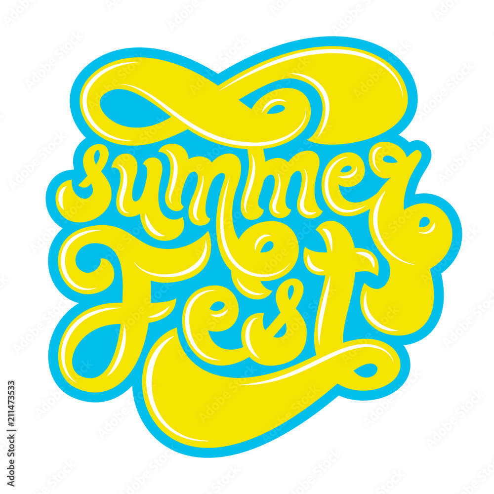Summer festival logo. Hand sketched lettering isolated on white background. Freestyle vector design. Summer festival logo. Hand sketched lettering isolated on white background. Freestyle vector design.