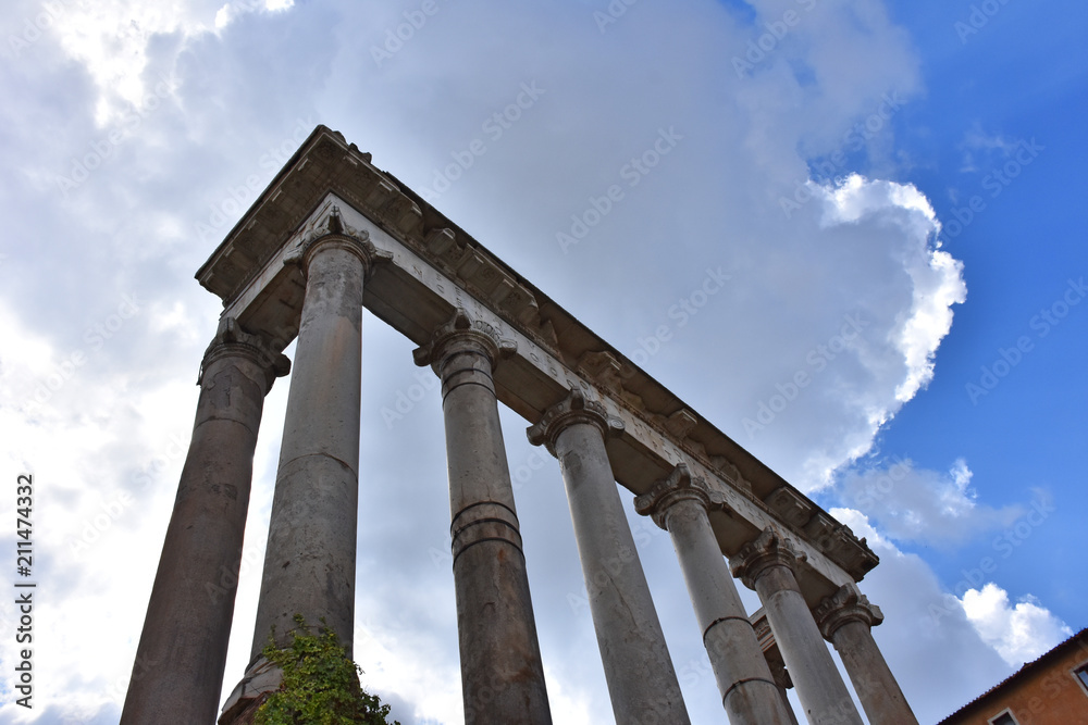 Rome, view and details of the archaeological area of the Roman Forums Rome, view and details of the archaeological area of the Roman Forums