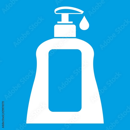 Body care lotion icon white isolated on blue background vector illustration