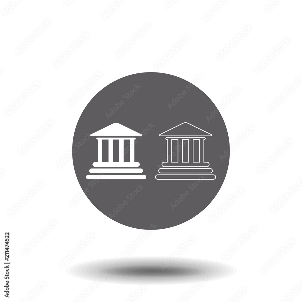 University, flat icon isolated on white background University, flat icon isolated on white background