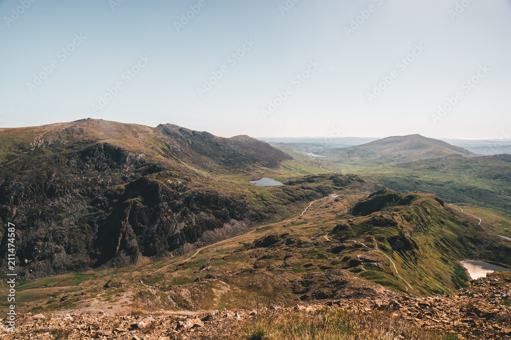 Mountains of Snowdonia in Wales UK