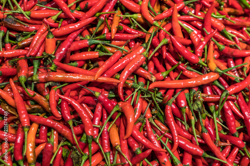 Fresh Red chillies in super market
