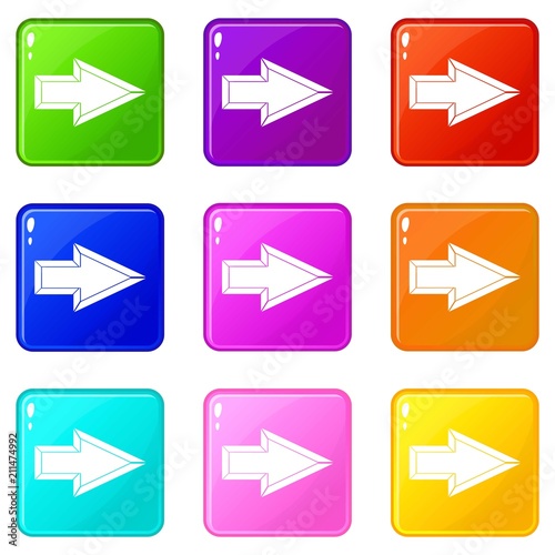 Free Download Pointer icons of 9 color set isolated vector illustration - GFXLoad