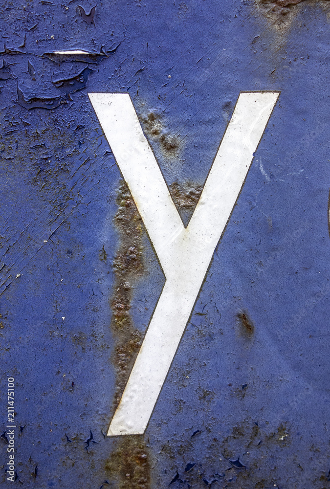 Fototapeta premium Written Wording in Distressed State Typography Found Letter Y