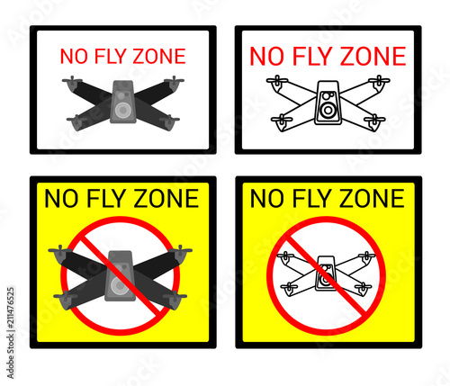 Prohibiting signs for the flight of quadrocopters, drones