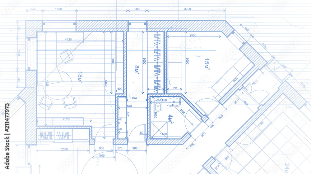 vector architectural plan - abstract architectural blueprint of a modern residential building / technology, industry, business concept illustration: real estate, building, construction & architecture vector architectural plan - abstract architectural blueprint of a modern residential building / technology, industry, business concept illustration: real estate, building, construction & architecture