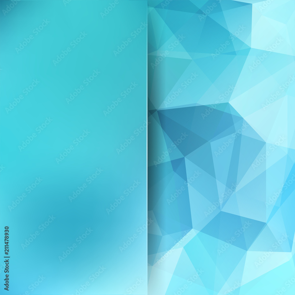 Fototapeta premium Abstract geometric style blue background. Blur background with glass. Vector illustration