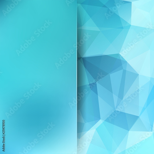 Abstract geometric style blue background. Blur background with glass. Vector illustration