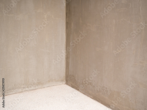 closeup room corner with cement wall