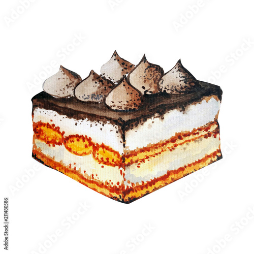 water color tiramisu cake