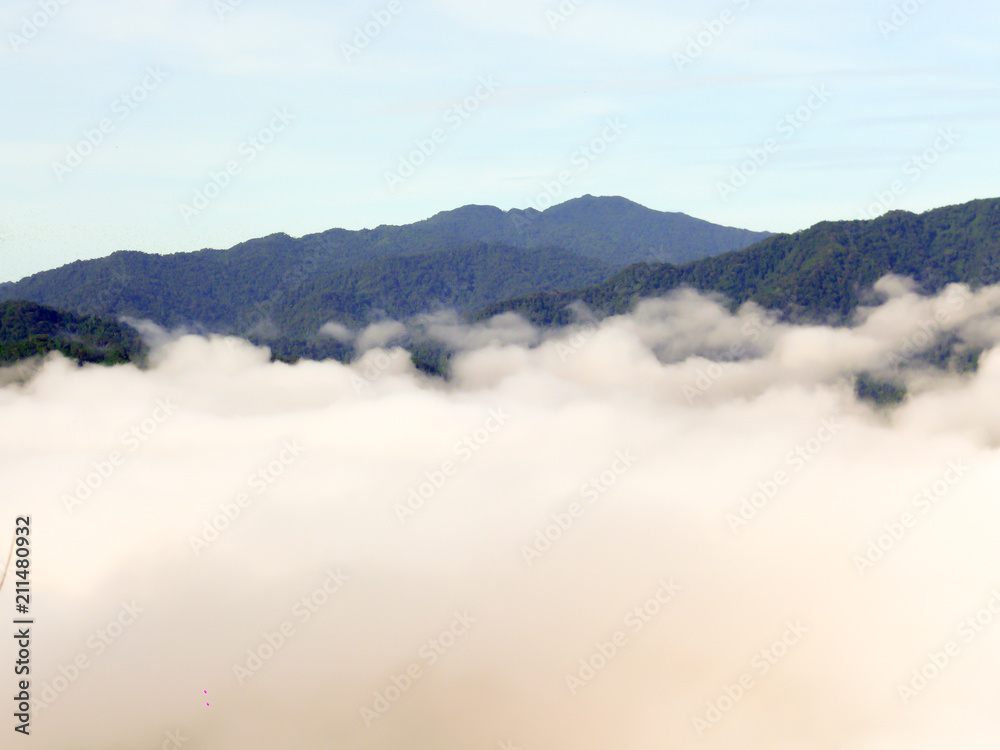 beautiful sea of mist in the morning at Panoenthung Scenic Point ,Thailand