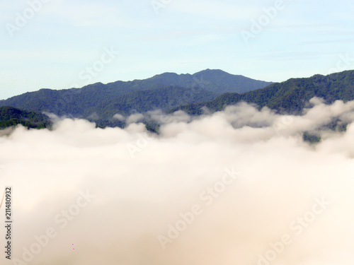 beautiful sea of mist in the morning at Panoenthung Scenic Point  Thailand