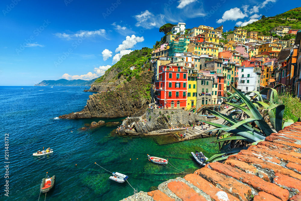 Spectacular Riomaggiore village, Cinque Terre, Liguria, Italy, Europe