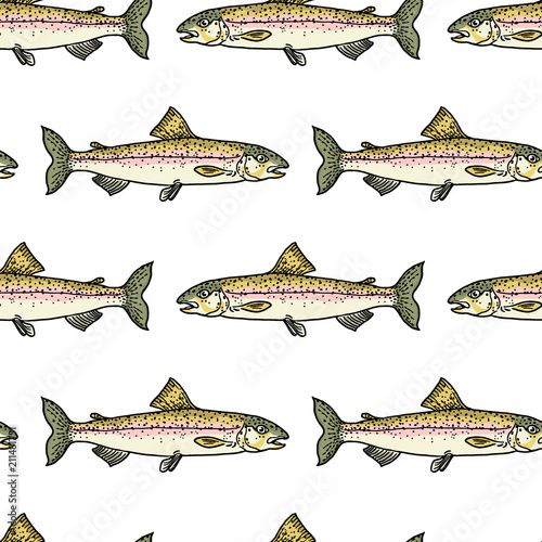Hand drawn fish pattern