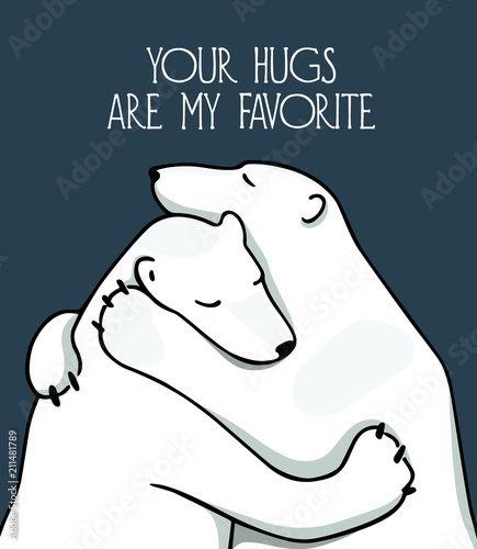 Hand drawn hugging animals