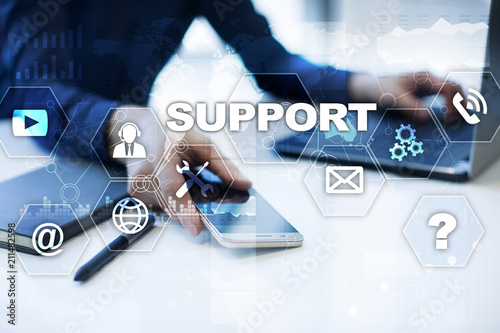 Technical support. Customer help. Business and technology concept.