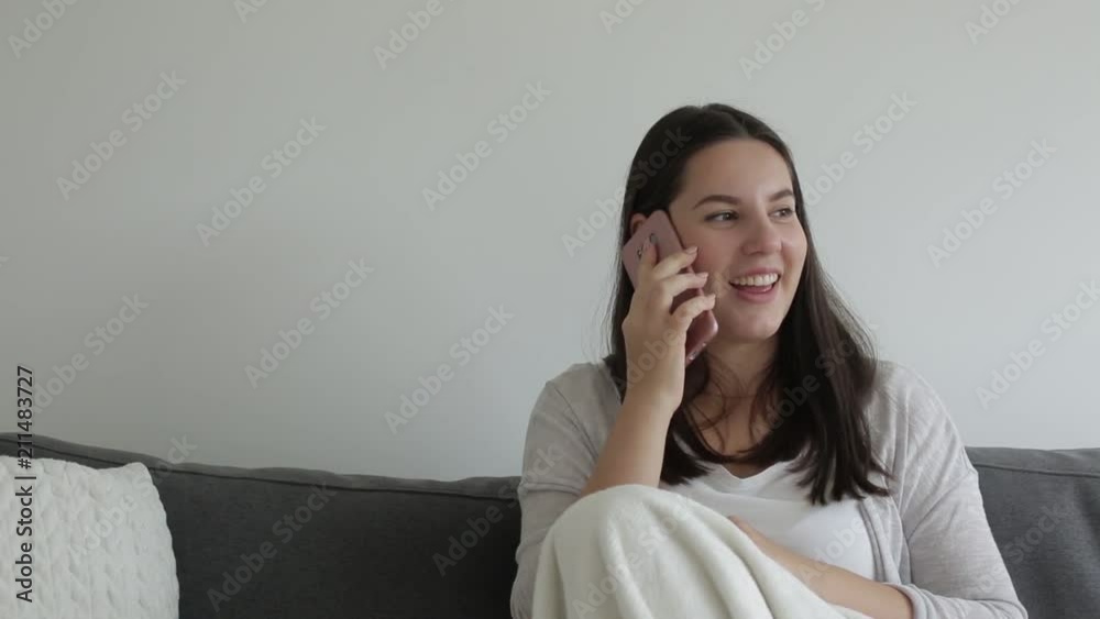 Smiling girl receiving a call from friend. Green screen chroma key Smiling girl receiving a call from friend. Green screen chroma key