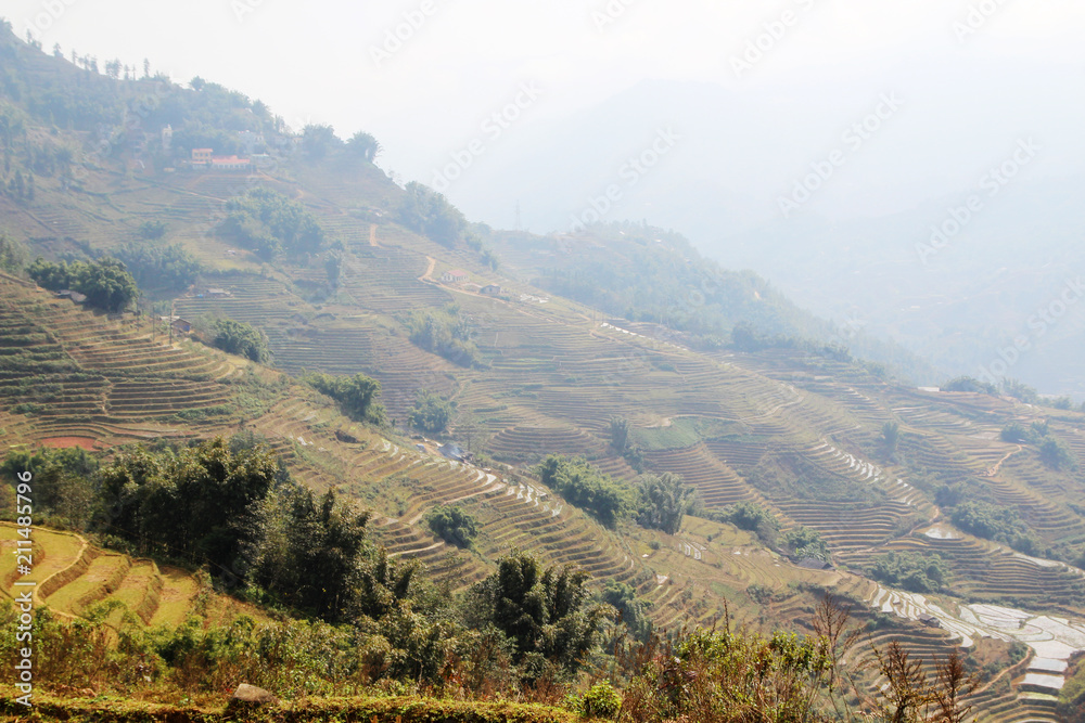 Naklejka premium Sapa valley landscape, Vietnam