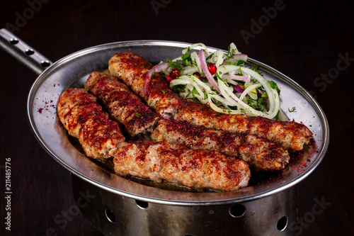 Grilled meat kebab